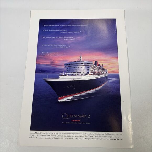 QUEEN MARY 2 CUNARD Ship Cruise High Heels Sexy Woman Fashion Feet 4 Pg Print Ad - Picture 6 of 6